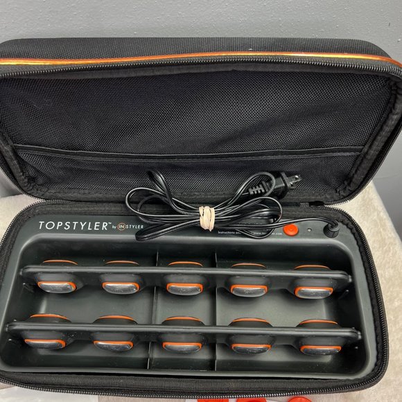 Topstyler Instyler Complete Set Case Ceramic Hair Curler Clips Combs Instruction - Picture 4 of 8